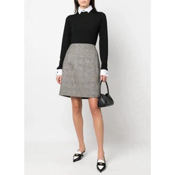 Ralph Lauren Collection Purple Label Prince of Wales Check Wool Short Skirt 12 L - Picture 1 of 10